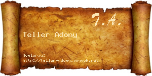 Teller Adony névjegykártya